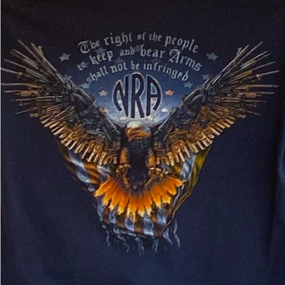 Gildan Men M Ultra Cotton Navy Graphic NRA Second Amendment Short-Sleeve Tee - Picture 3 of 4